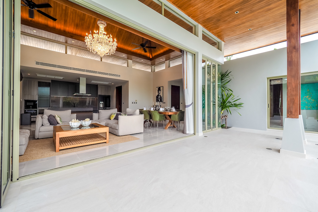Seamless indoor-outdoor living opening onto the terrace