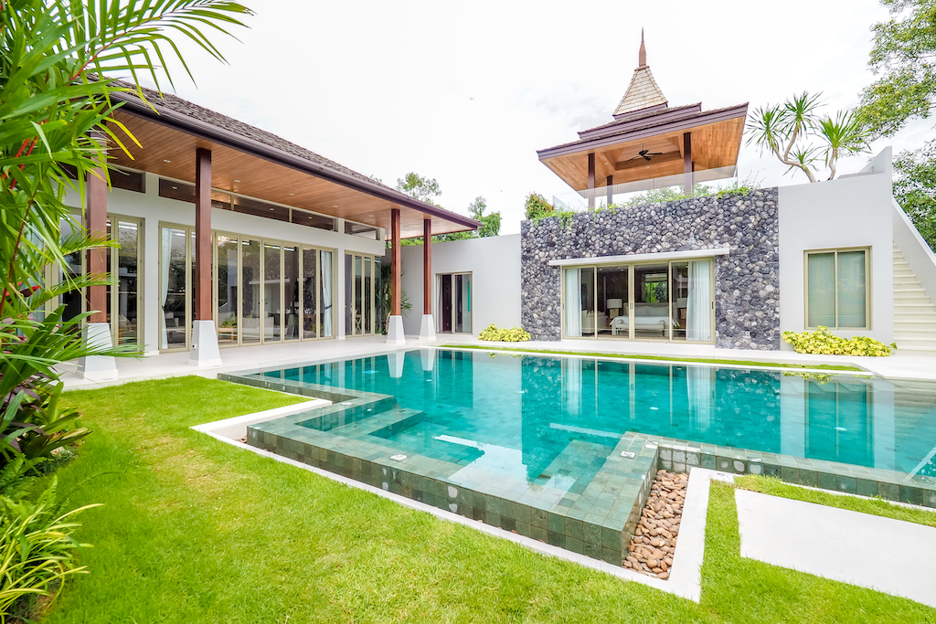 Pool, pavilion and lawn