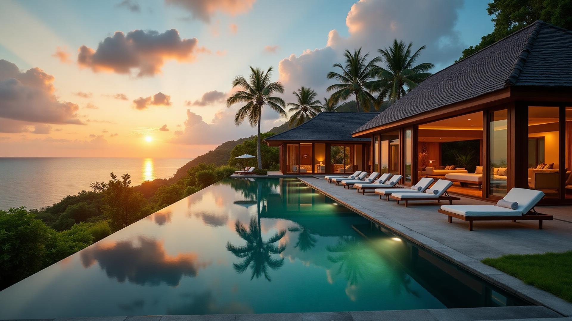 Luxusvilla in Phuket mit Infinity-Pool und Blick auf die Andamanensee
