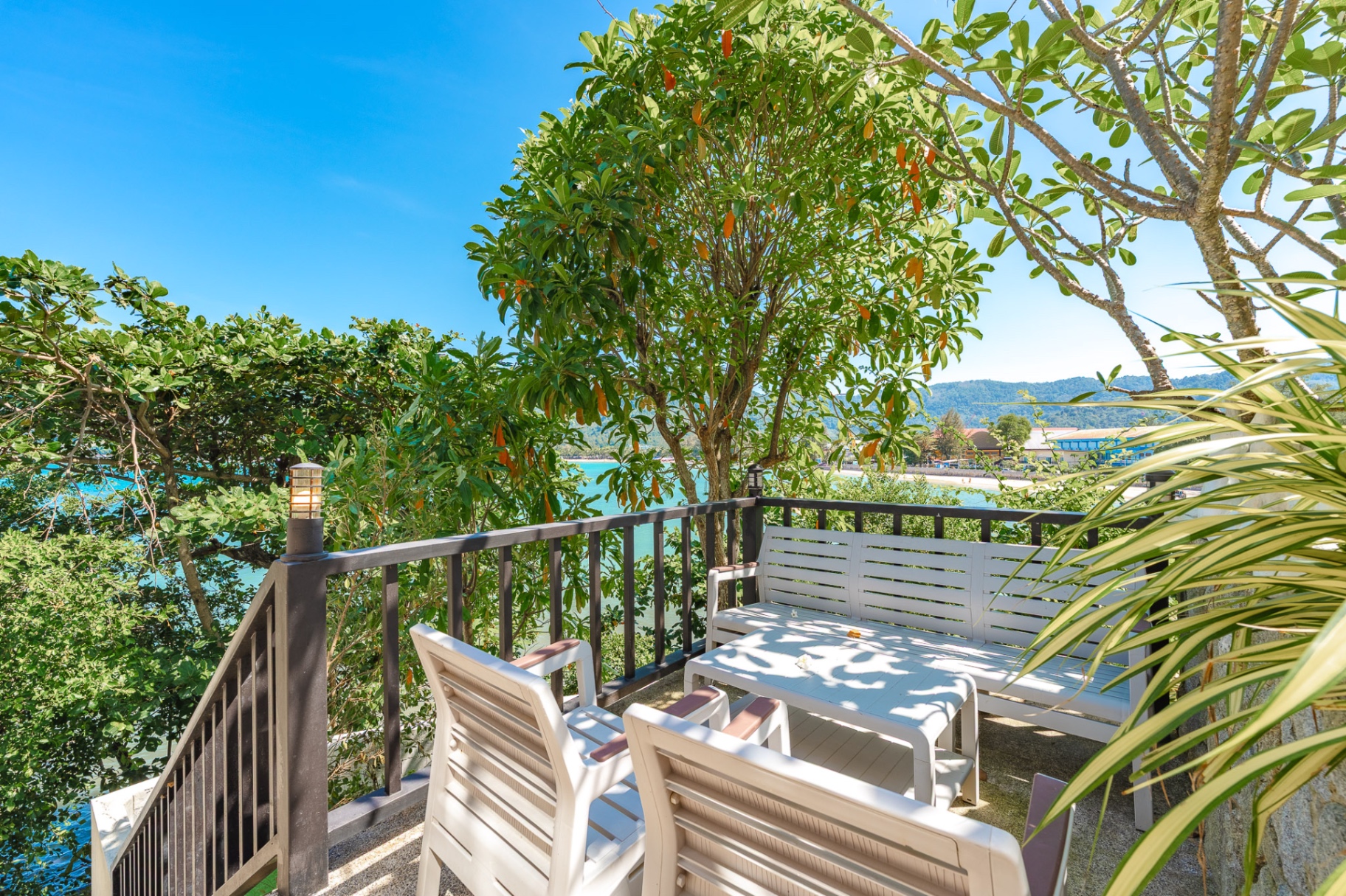 Private balcony with ocean and beach views