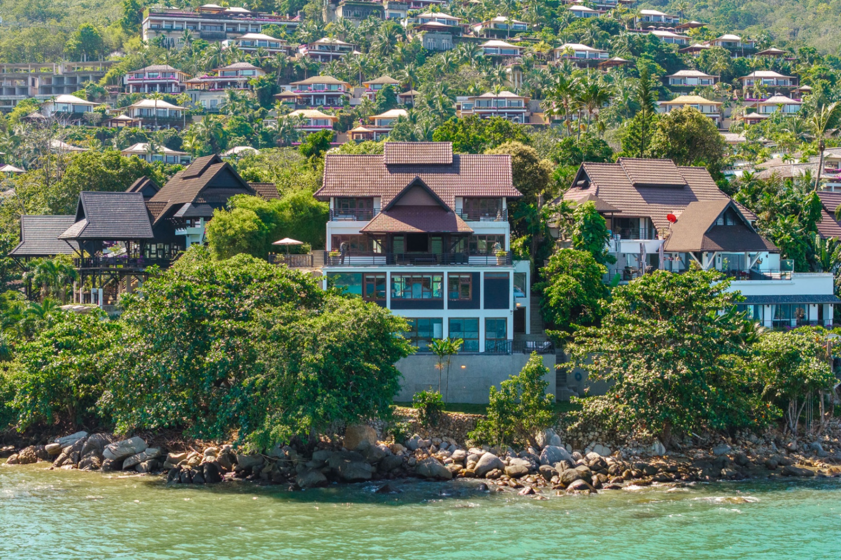 Villa exterior viewed from the sea