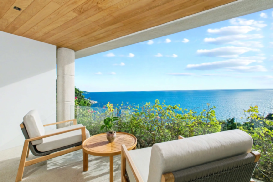 Guest suite private balcony with sea views