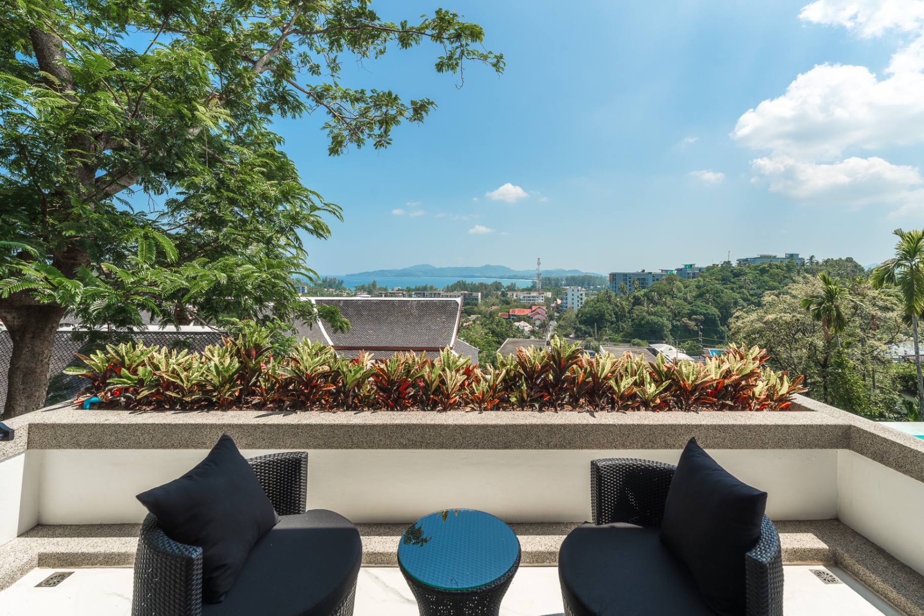 Private terrace with panoramic sea views
