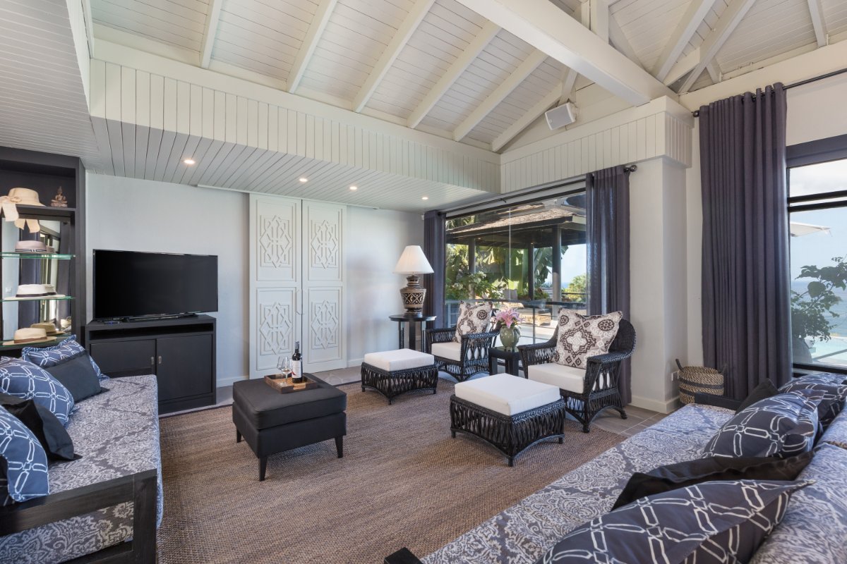 Elegant living room interior design at Phuket luxury villa